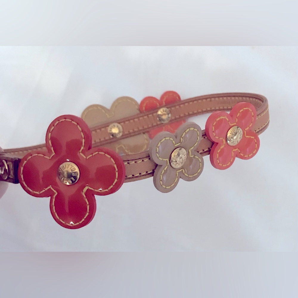 Authentic LOUIS VUITTON ‘Fluer Vachetta’ Vernis Leather Wrap Bracelet